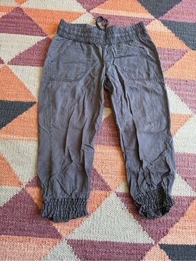 Athleta Blue Gray Elastic-Cuff Capris Joggers